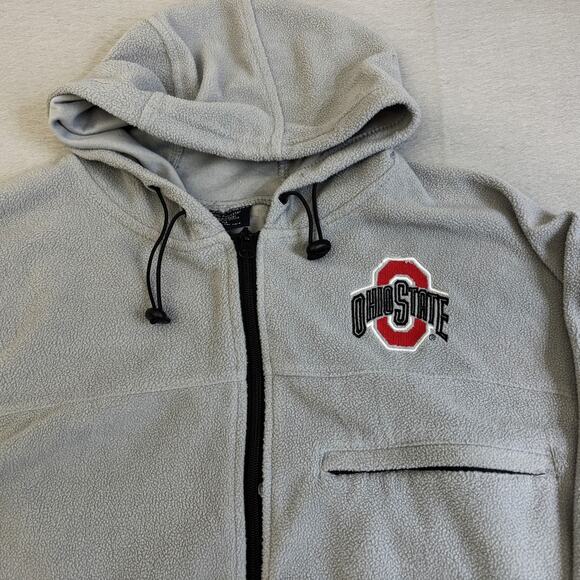 Ohio State Buckeyes Womens Fleece Jacket M Gray NCAA Big 10 Hooded Sportswear - Picture 2 of 8